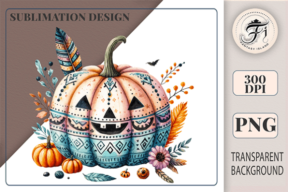 Download Boho Halloween Pumpkin PNG Fall Clipart - Premium Resources