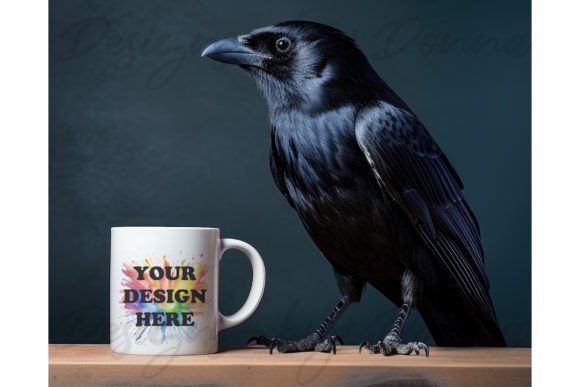 Download Unusual Crow Bird Mug Mockup - Unusual Collection