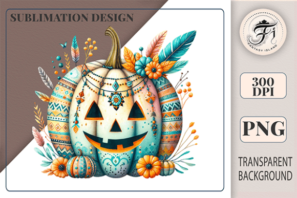 Download Boho Halloween Pumpkin PNG Fall Clipart - Premium Resources
